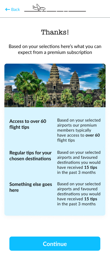 Jack's Flight Club onboarding premium subscription screen